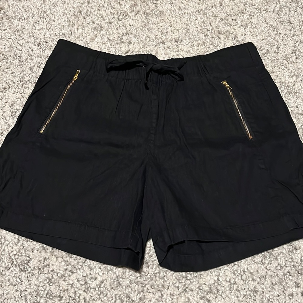 INC black linen high waisted shorts